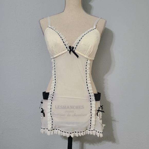 Sexy Padded‎ Bra Wrap Nighty with Bows Size Large - Picture 1 of 8